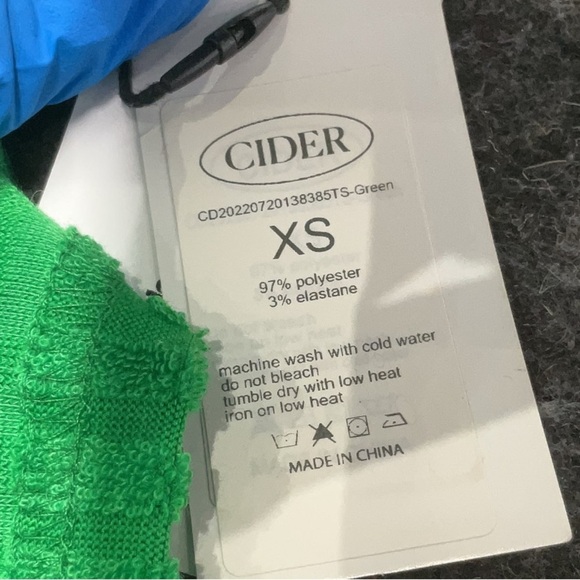 Cider Green Terry Cloth Crop Top New - Picture 7 of 7